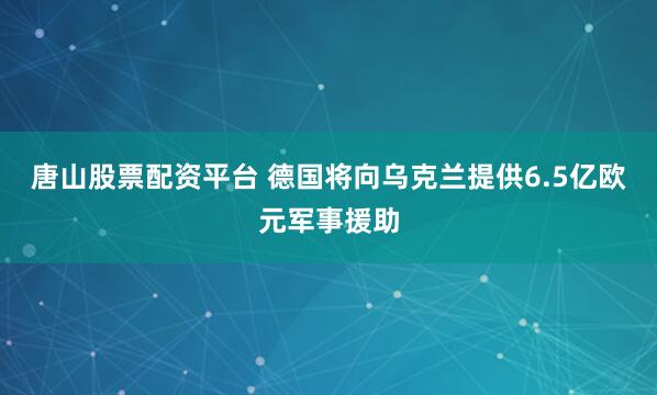 唐山股票配资平台 德国将向乌克兰提供6.5亿欧元军事援助