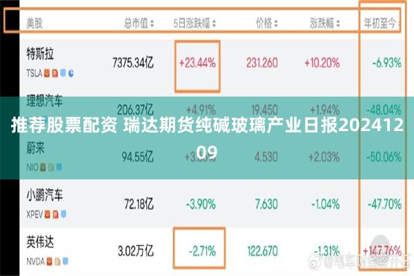 推荐股票配资 瑞达期货纯碱玻璃产业日报20241209