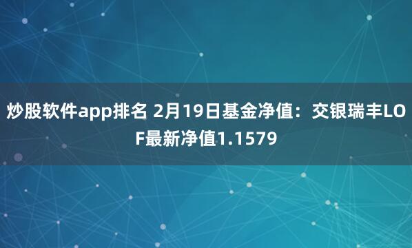 炒股软件app排名 2月19日基金净值：交银瑞丰LOF最新净值1.1579