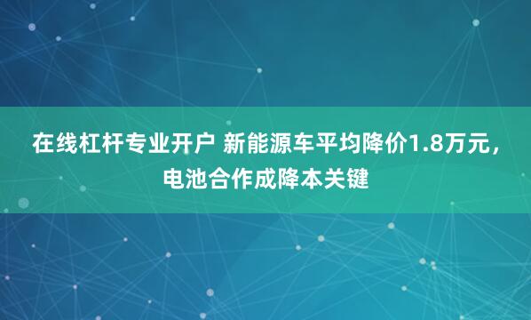 在线杠杆专业开户 新能源车平均降价1.8万元，电池合作成降本关键